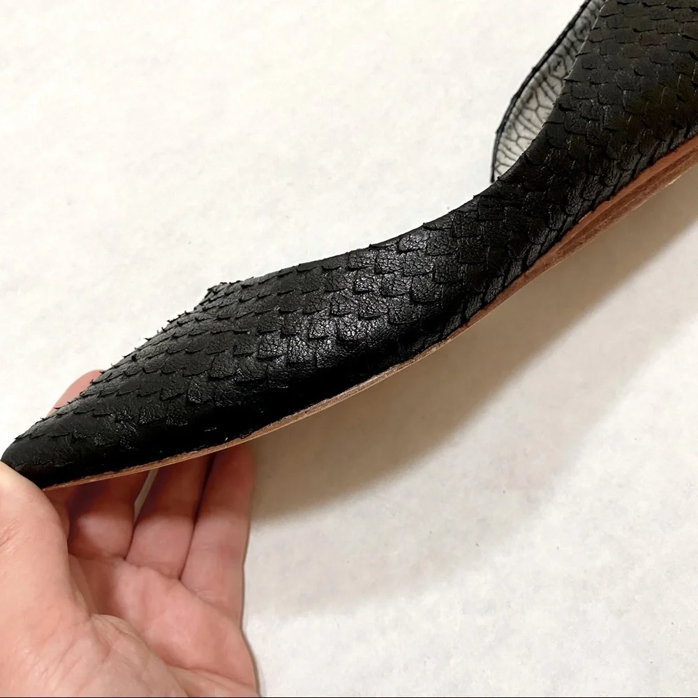 Matt Bernson Black Pointed Weave Leather Flats